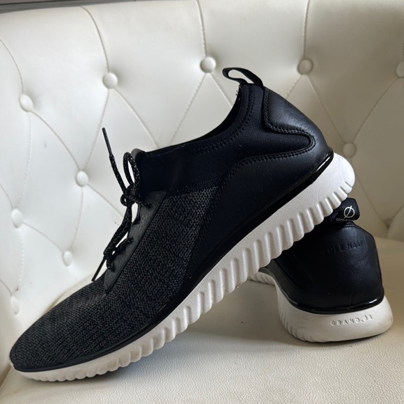 Cole Haan Other - Cole Haan Black and Gray Knit Sneakers with Sock-Like Collar
